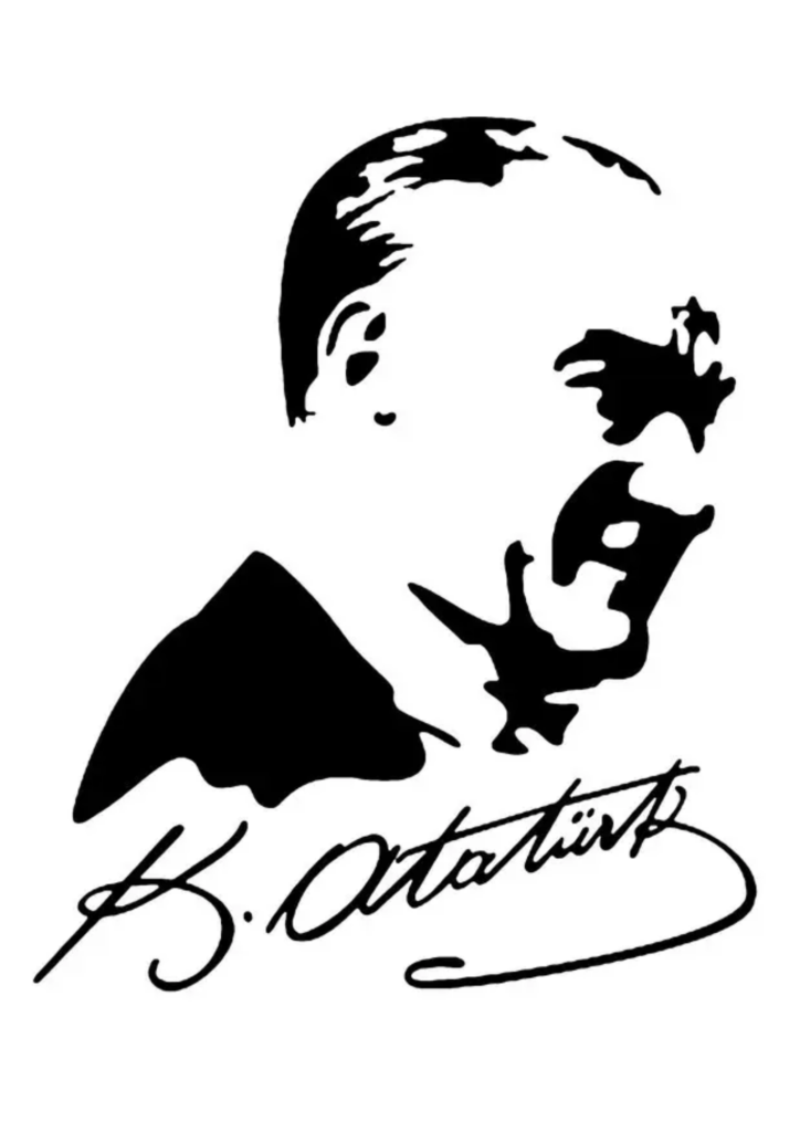 10 Kasım Atatürk Silüeti Siyah Beyaz
