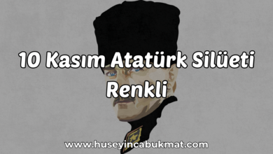 10 Kasım Atatürk Silüeti Renkli