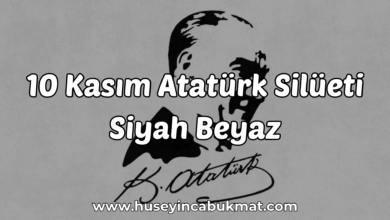 10 Kasım Atatürk Silüeti Siyah Beyaz