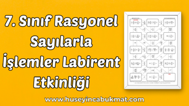 7. Sınıf Rasyonel Sayılarla İşlemler Labirent Etkinliği