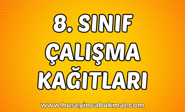 8. Sınıf Çalışma Kağıtları