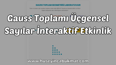 Gauss Toplamı Üçgensel Sayılar İnteraktif Etkinlik