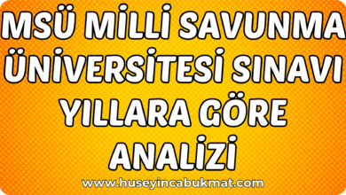 MSÜ Milli Savunma Üniversitesi Sınavı Yıllara Göre Analizi