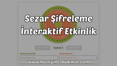 Sezar Şifreleme İnteraktif Etkinlik